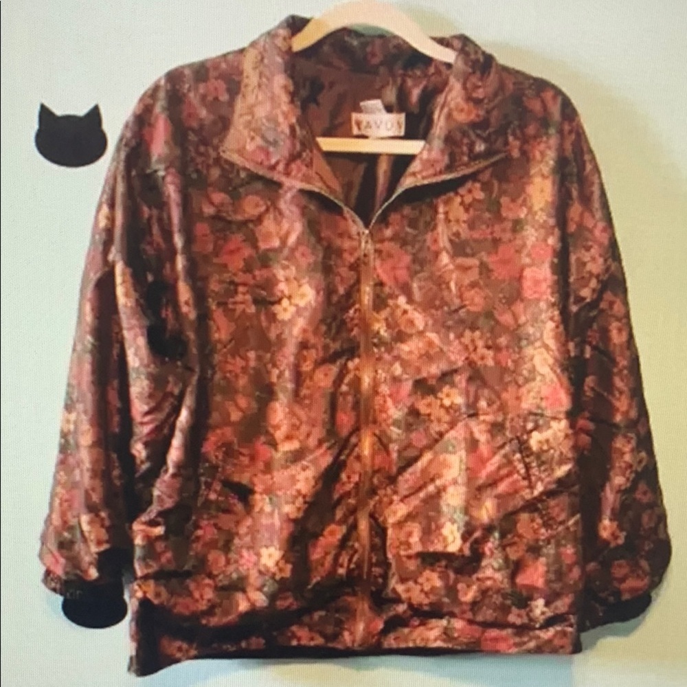 Avon Women's Floral Bomber Jacket - Brown and Pink